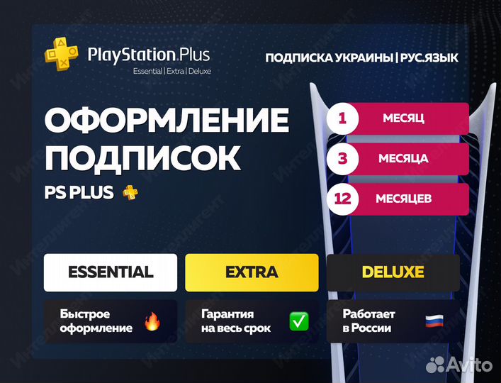 Подписка Ps plus - Extra/Premium - ps4/ps5