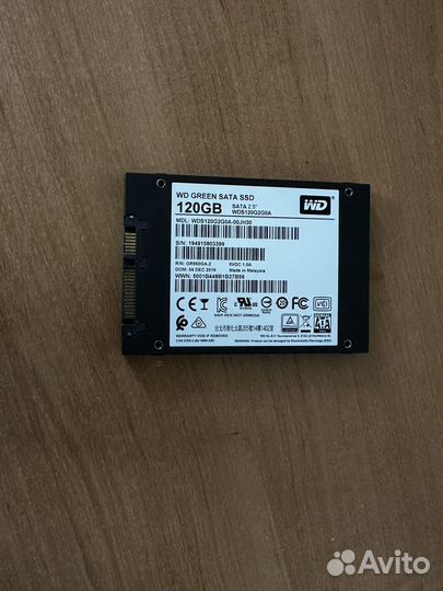Жесткий диск SSD wd green SATA 120 gb