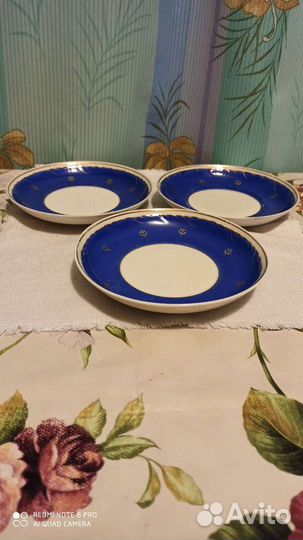 3 чайные чашки с блюдцами.Вербилки.1940 годы