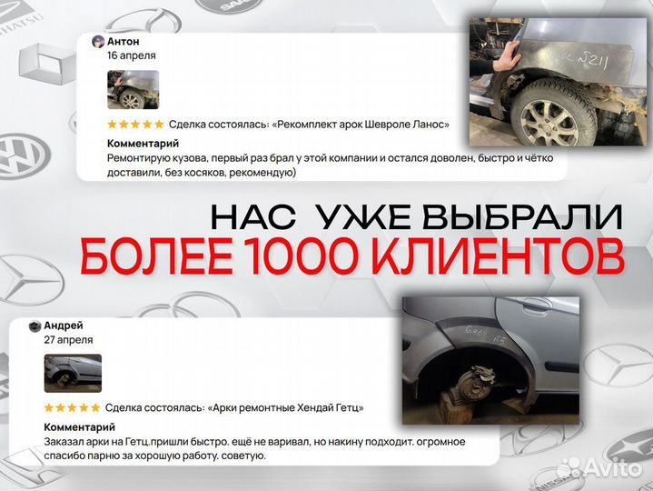 Ремонтные арки на Chevrolet Aveo T200