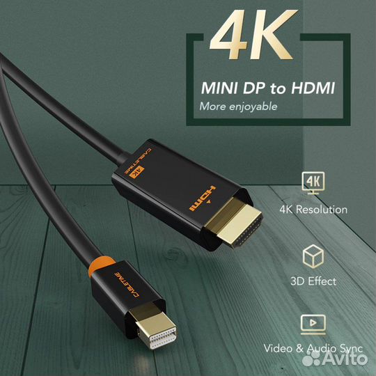 Кабель Cabletime Mini Display Port-hdmi, 4K/HD
