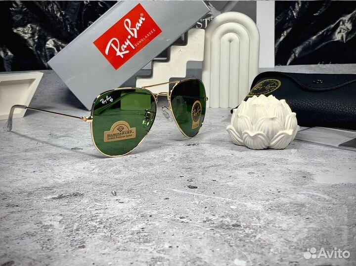 Очки Ray Ban Aviator золотые