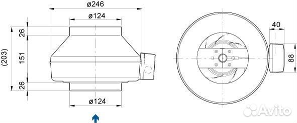 Вентилятор канальный Systemair K125 XL Sileo