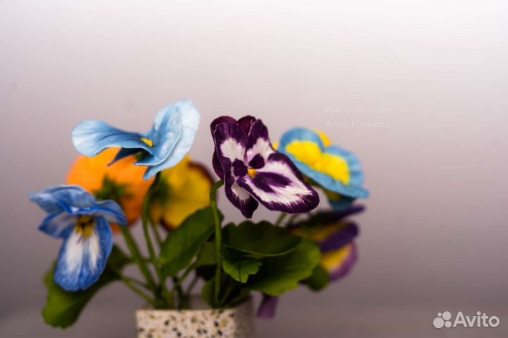 Анютины глазки из фоамирана