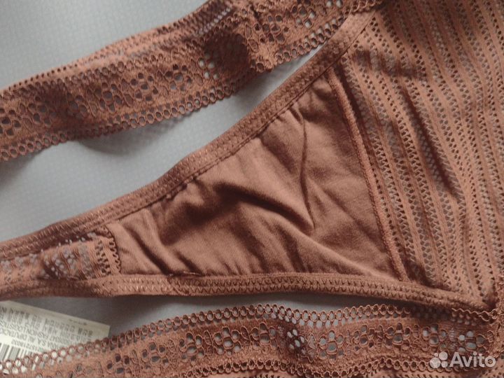 Новые женские трусы стринги Oysho M/44-46 коричнев