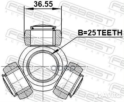 Трипоид 25x36.55 1216-efmt Febest