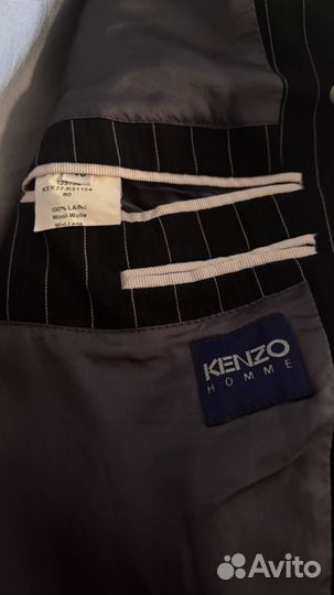 Пиджак винтаж kenzo 48 100% шерсть