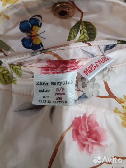 Куртка для девочки zara Зара 92 98 2 3 года