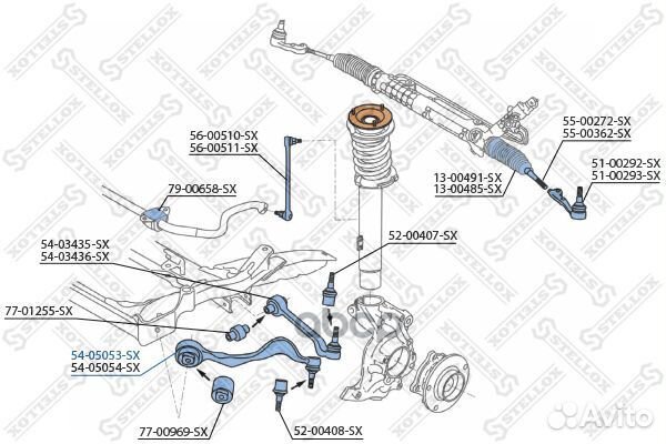 54-05053-SX рычаг нижний левый BMW E87 04/E90