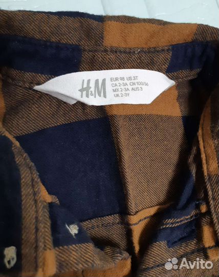 Рубашки H&M 98 размер