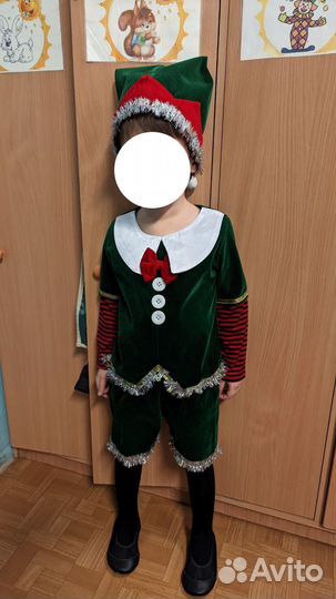 Новогодний костюм гнома эльфа 98 104