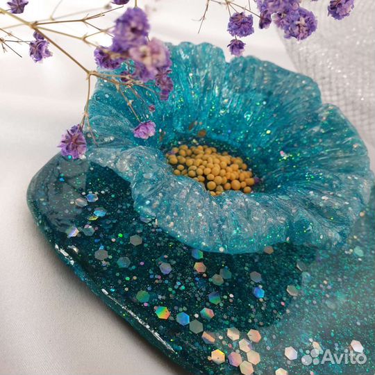 Подставка под украшения, часы из эпоксидной смолы