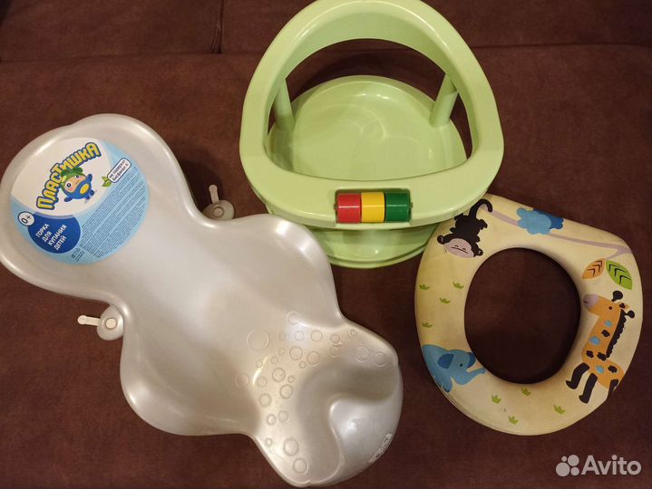 Горка, стульчик для купания, накладка для унитаза