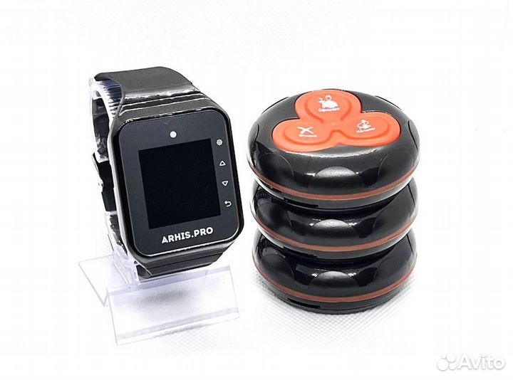 Кнопка вызова официанта с часами для кафе, баров