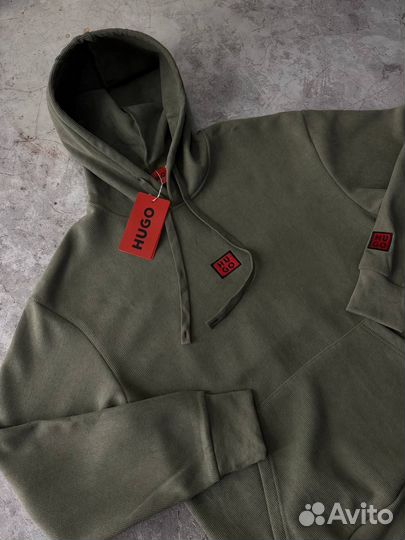 Спортивный костюм Hugo Boss зеленый велюровый мужской