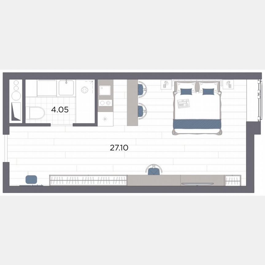 Апартаменты-студия, 31,2 м², 12/14 эт.