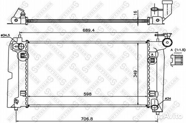 Stellox 10-25362-SX Радиатор Toyota Corolla 1.4/1