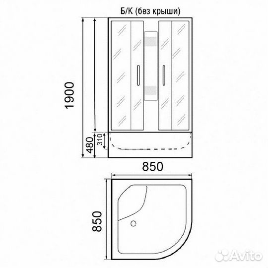 Душевая кабина Parly TMF901 85x85 угловая с глубок