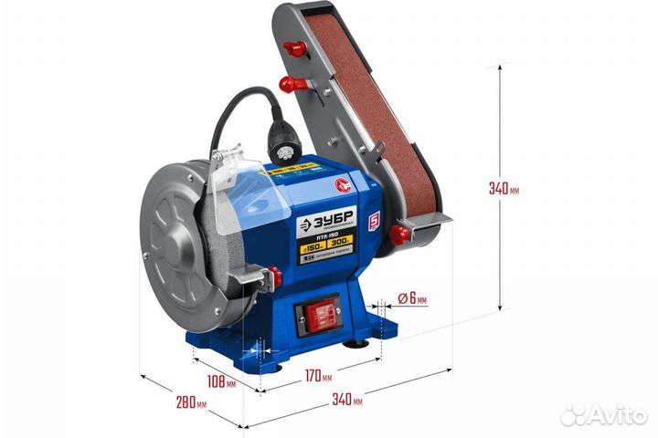 Заточной станок с шлифовальной лентой зубр
