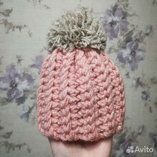 Шапка (шапочка) с помпоном для куклы ог 28 - 30 см