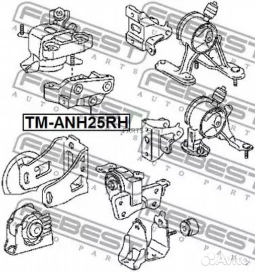 Febest TM-ANH25RH подушка двигателя правая (гидрав