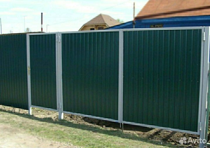 Забор 20 м из профнастила с воротами, под ключ