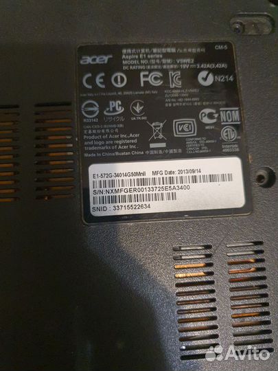 Ноутбук Acer e1 572