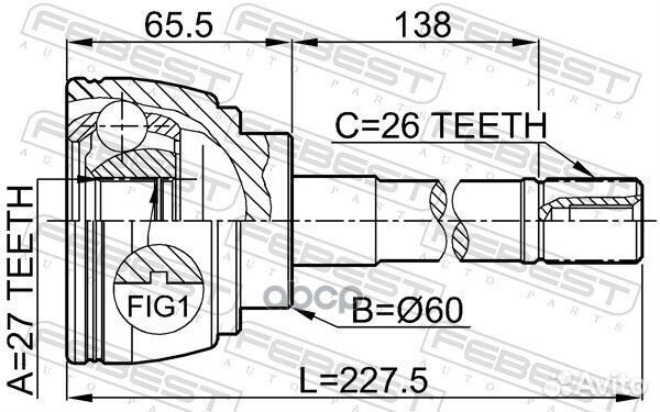 ШРУС внешний toyota hiace 89-06 0110-014 0110-0