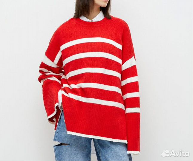 Оверсайз джемпер в полоску
