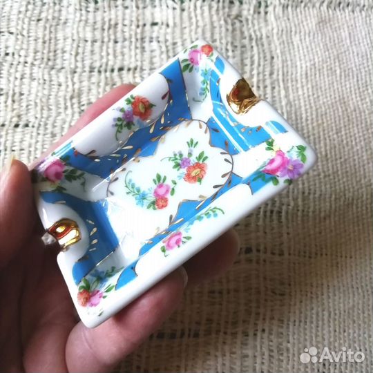 Миниатюрки пепельница, сахарница, винтаж, фарфор