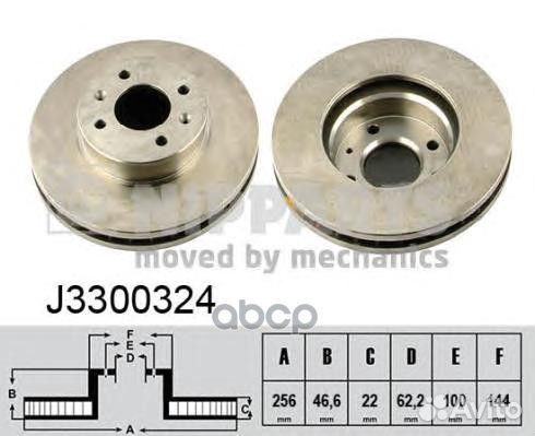 Торм.диск пер.вент.256x22 4 отв. J3300324 Nip