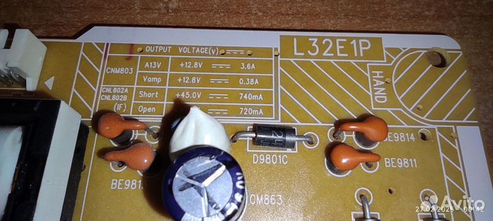 Блок питaния L32E1Р для тв Samsung UE32M5550