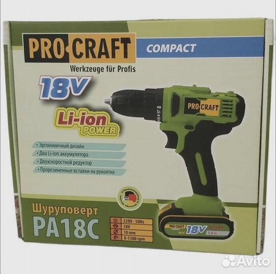 Аккумуляторный шуруповерт Procraft PA 18C