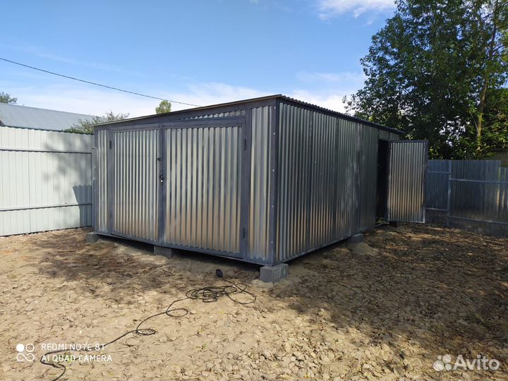 Хозблок Гараж из волнового профиля