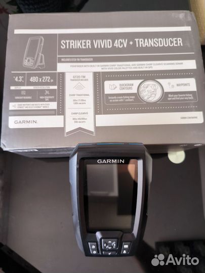 Эхолот garmin striker vivid 4cv с датчиком gt20 tm