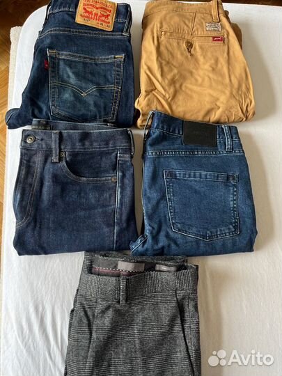 Джинсы, брюки levis, h&m, uniqlo, rvca