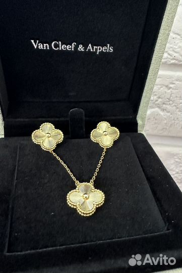 Серьги и колье Van Cleef Ван Клиф серебро золото