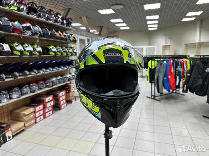 Шлем интеграл со встроенными очками для мото