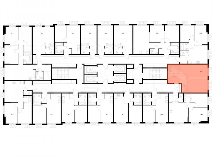 1-к. квартира, 43,7 м², 18/25 эт.