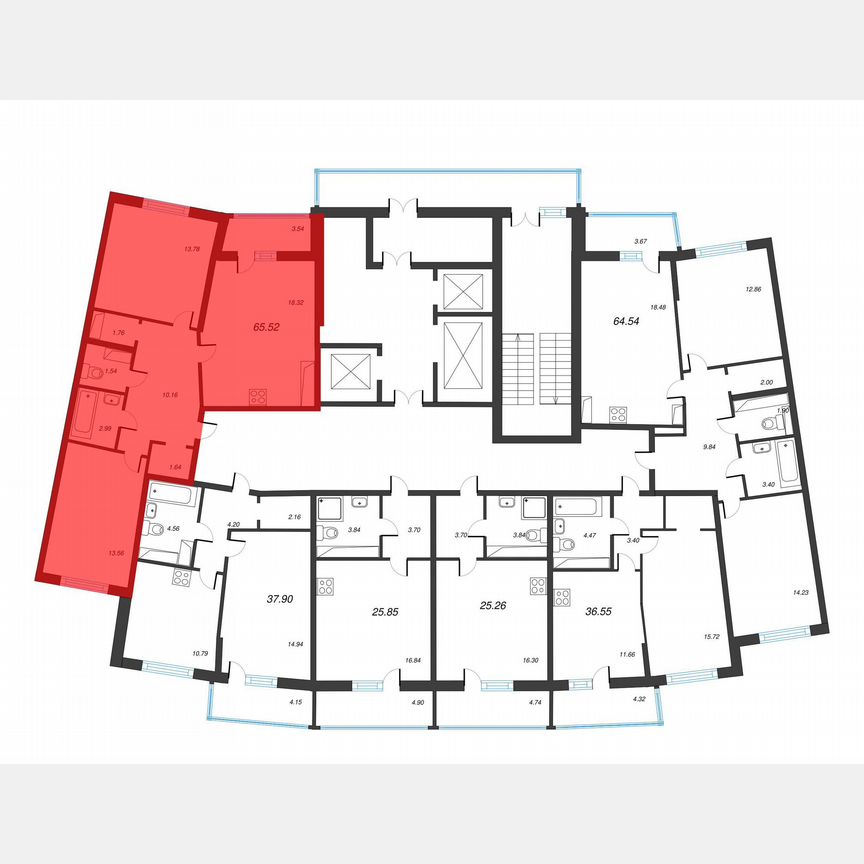 2-к. квартира, 67,3 м², 14/22 эт.