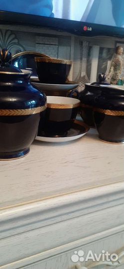 Чайный сервиз лфз СССР. Кобальт