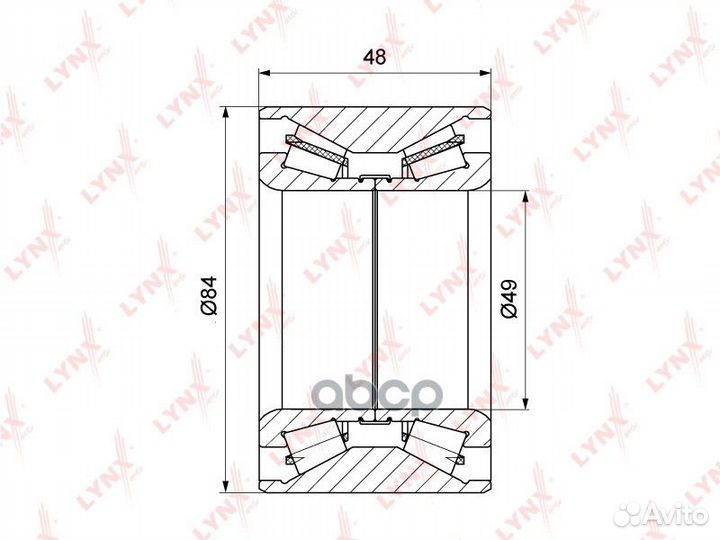 Подшипник ступицы задний 48x49x84 WB-1156 lynxauto