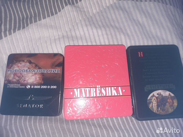 Портсигары матрёшки,богатыри и сенатор