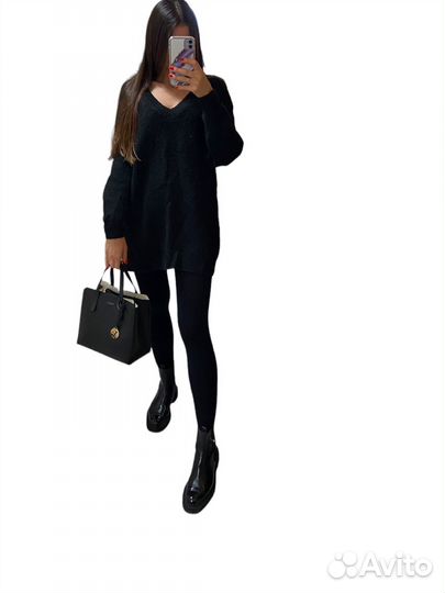 Стильный черный свитер HM basic