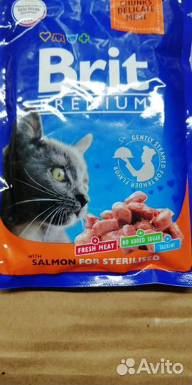 Корм д/стерилиз.кошек Brit Premium лосось в соусе