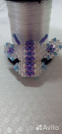 Амигуруми фея-бабочка из чешского бисера