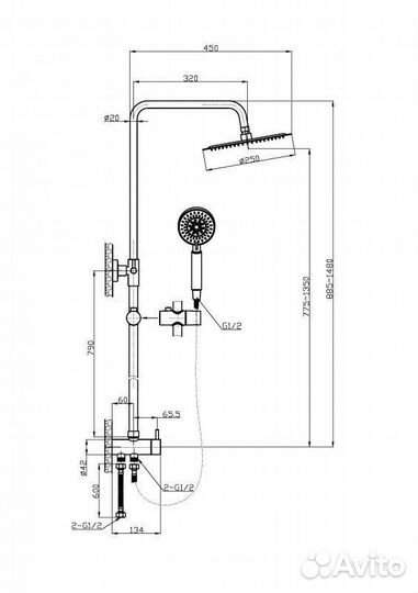 Душевая система BelBagno ancona-DOC2FD-CRM