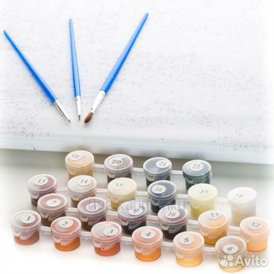 Картина по номерам 40x50 Милый голубоглазый тигрен