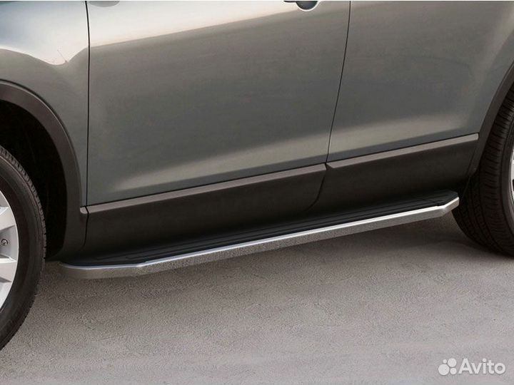 Подножки боковые пороги Mitsubishi L200 Long IV Re