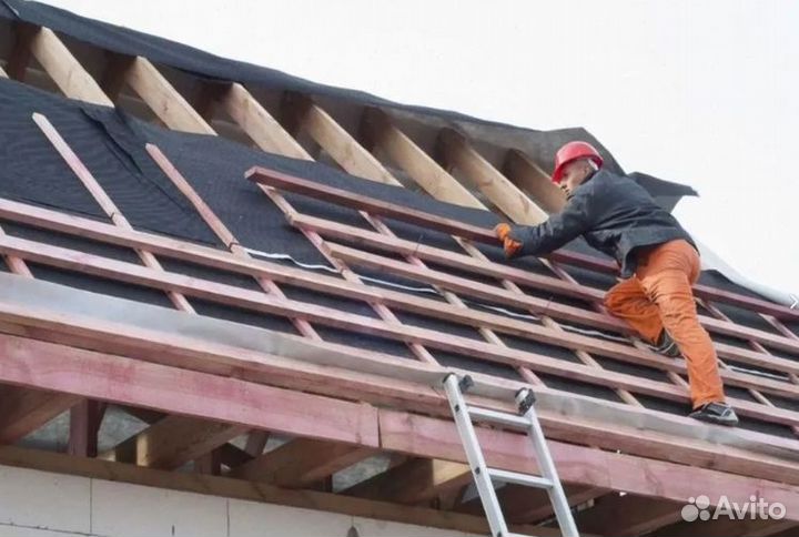 Крыша, кровельные работы / Монтаж навеса, козырька